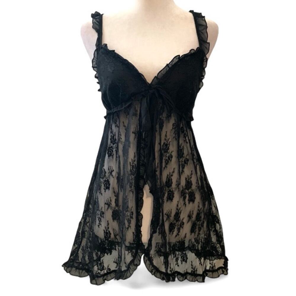 Apt. 9 Y2K Black Lace Coquette Slip Dress